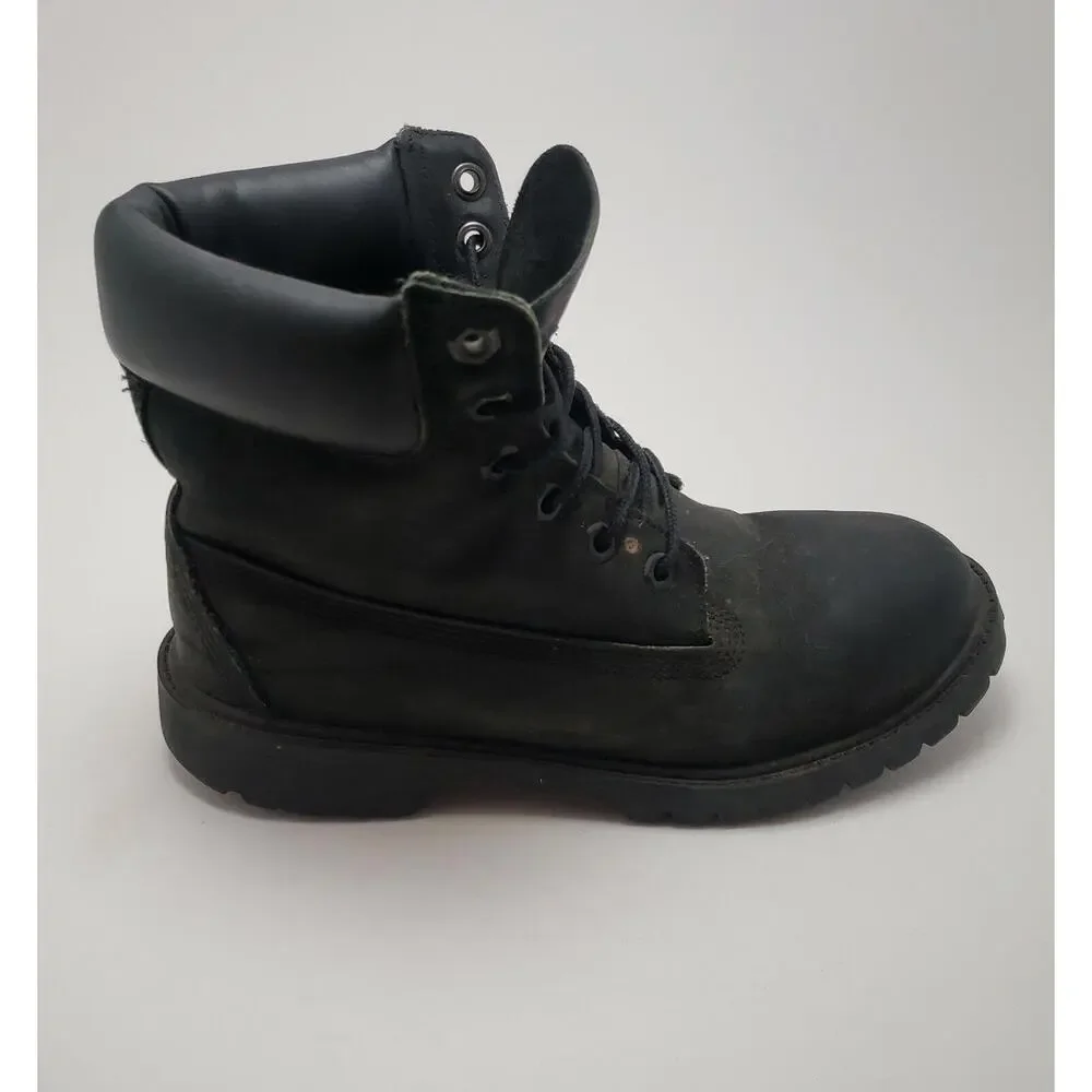 Mens Timberland 6 Inch Premium Waterproof Suede Boots Black M 12907 Size 6 - Picture 3 of 8